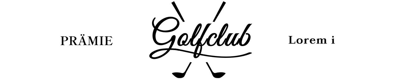 Golfschläger mit handgeschriebener Kursivschrift für ein stilvolles Gefühl