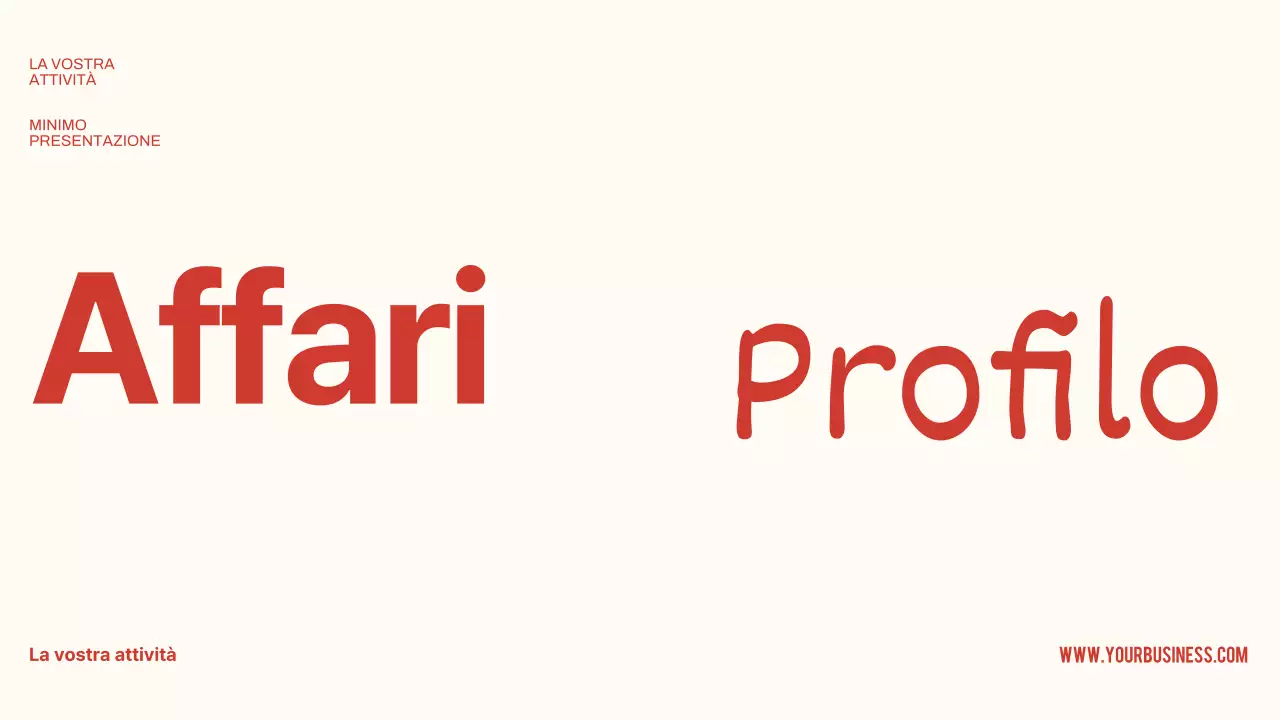 Presentazione del profilo aziendale minimale in rosso e beige