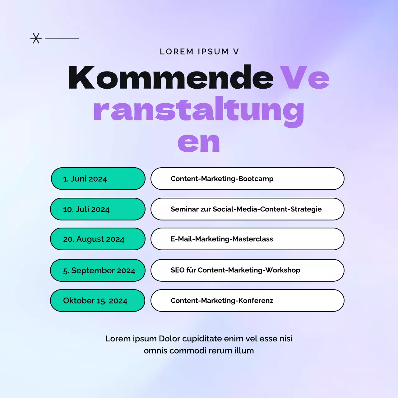 Schwarz und lila Moderne Content-Marketing-Werbung