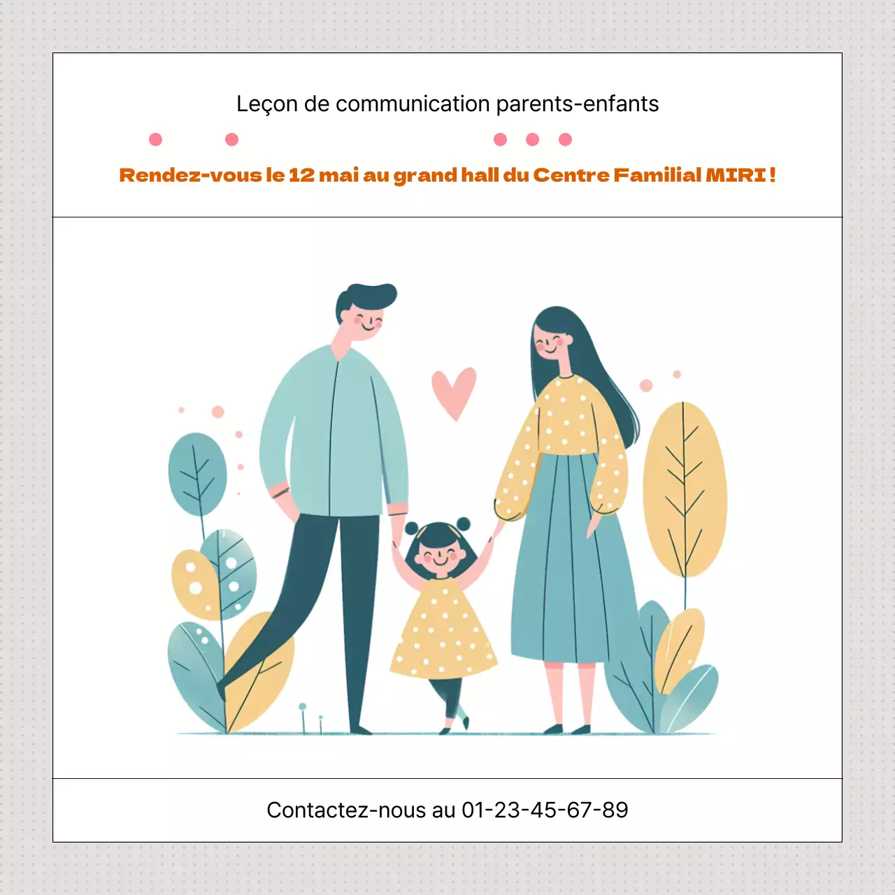 Promouvoir l'éducation parentale avec un Mois de l'histoire familiale moderne jaune et orange