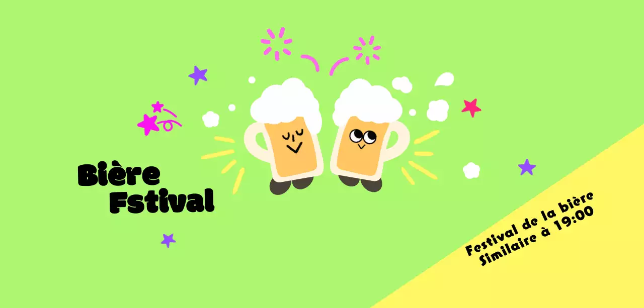 Un festival mignon avec des personnages en bière et des pétards
