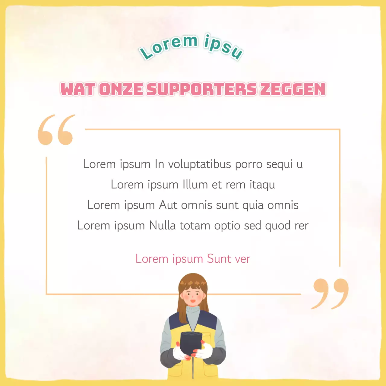 Roze en gele Moederdag vrijwilligerswerk promoten