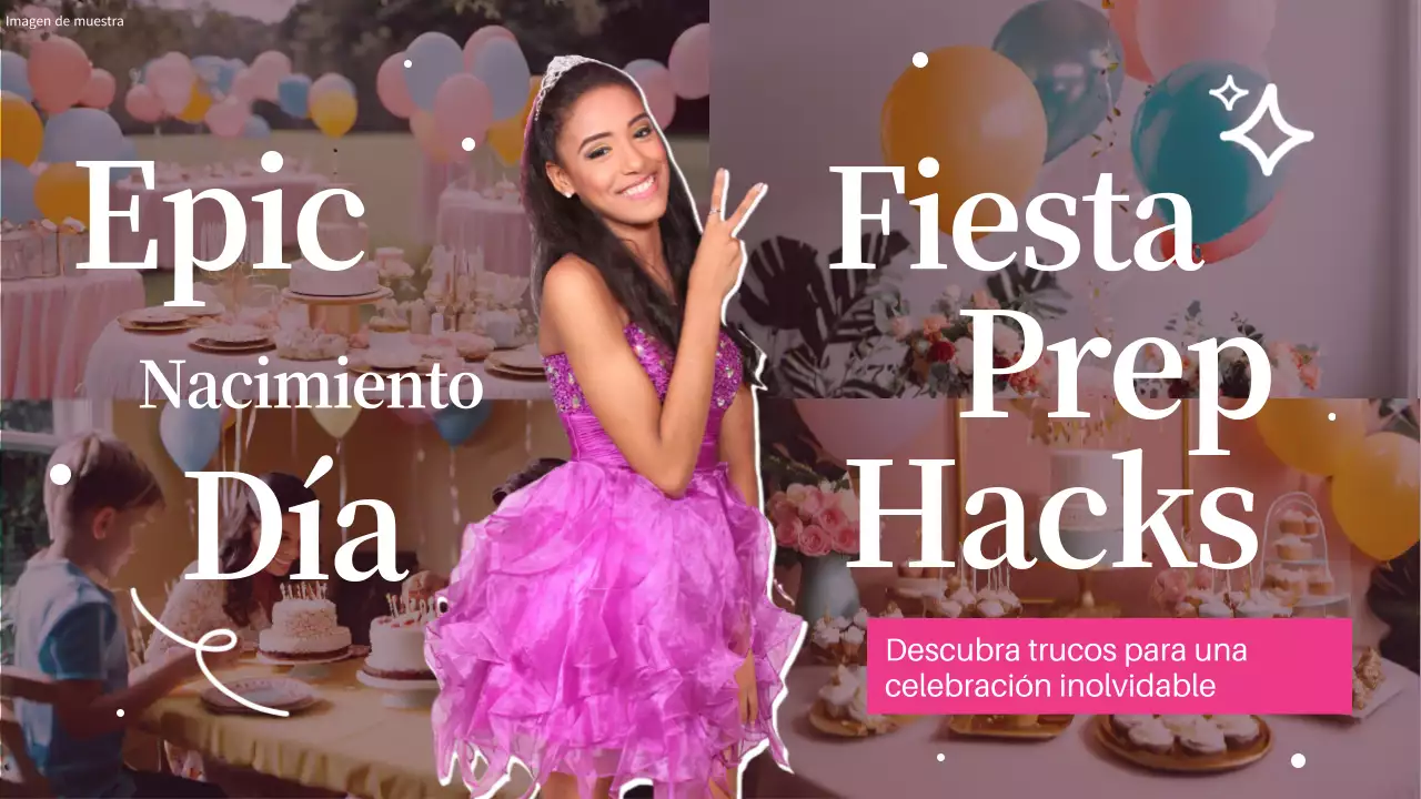 Guía de ideas de decoración de fiestas de cumpleaños modernas en blanco y rosa