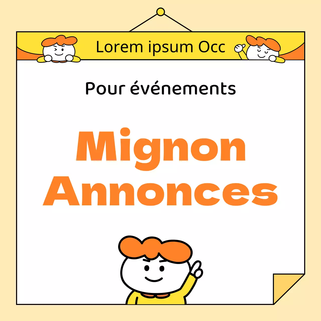 Une annonce simple pour la Journée des enfants en jaune et orange