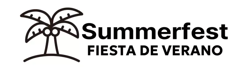 Un festival veraniego con ilustraciones de palmeras