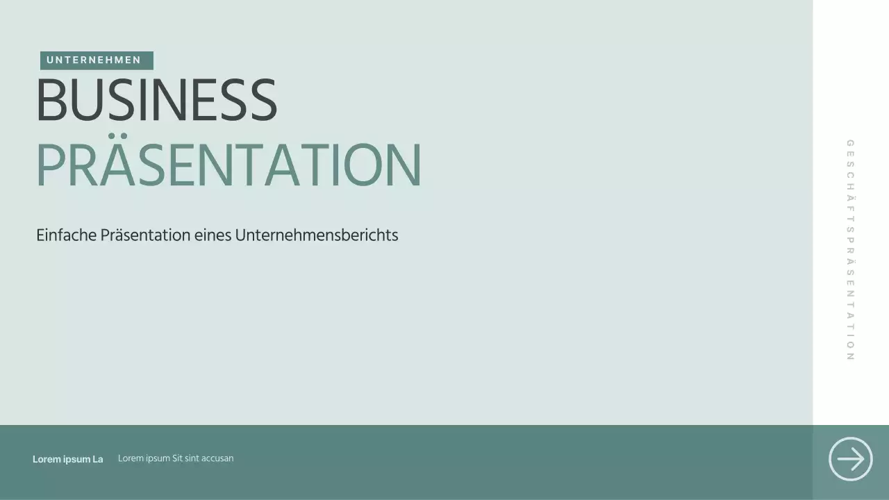 Ein einfacher Geschäftsbericht in Grün und Weiß