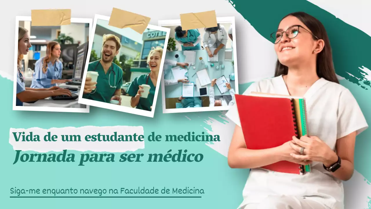 Verde Branco Tendência moderna Estudante de medicina Hospital Vlog Publicidade