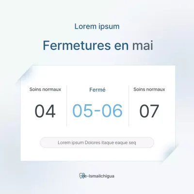 Promotion d'une clinique dentaire simple, blanche et bleu clair, pour promouvoir le cabinet.