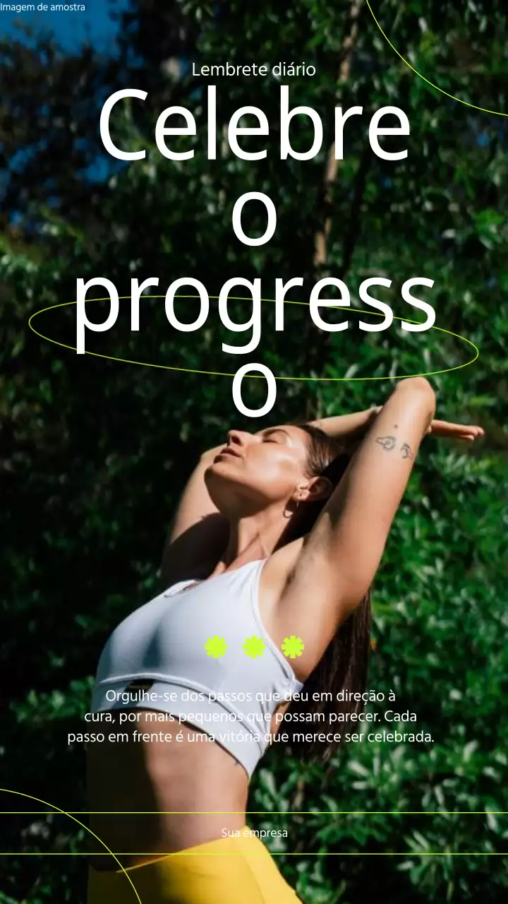 Memorando minimalista branco e verde com citações sobre saúde mental