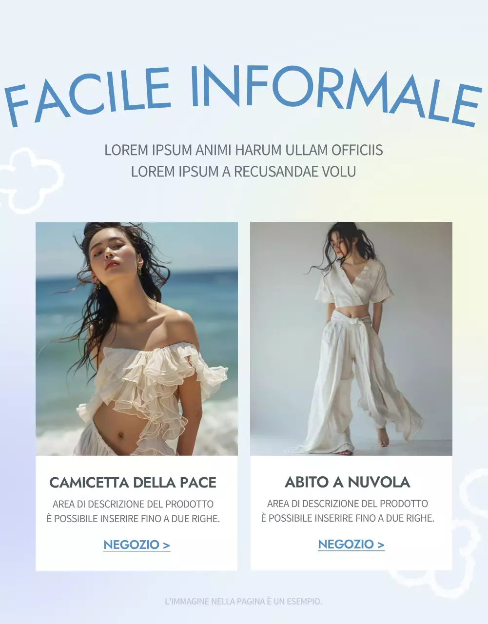 Promuovere una semplice promozione estiva in azzurro e giallo