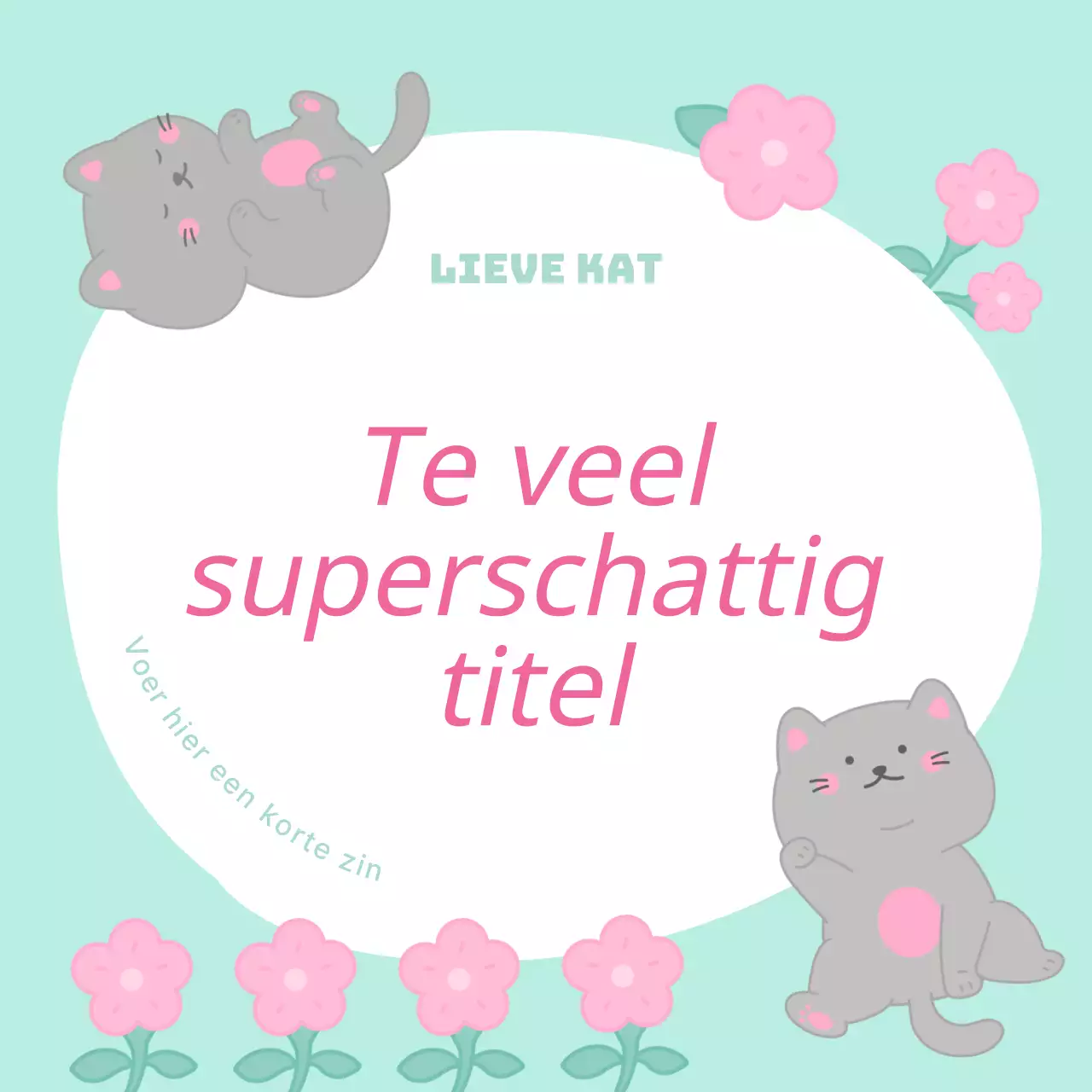Schattig katten notitieblokje in lichtblauw en roze