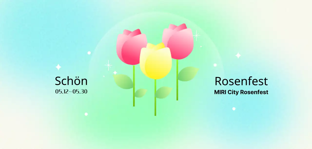 Blumenfest mit floralen Illustrationen und Hintergründen mit Farbverläufen für ein helles und fröhliches Gefühl