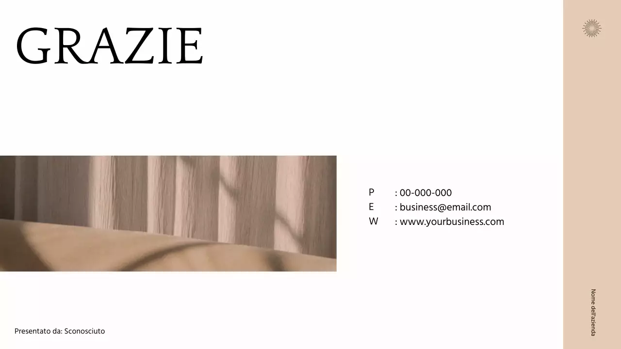 Beige Bianco Minimal Neutral Tone Business Presentazione Pitch Deck Strategia