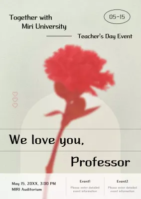 Red Simple Teacher Event Poster