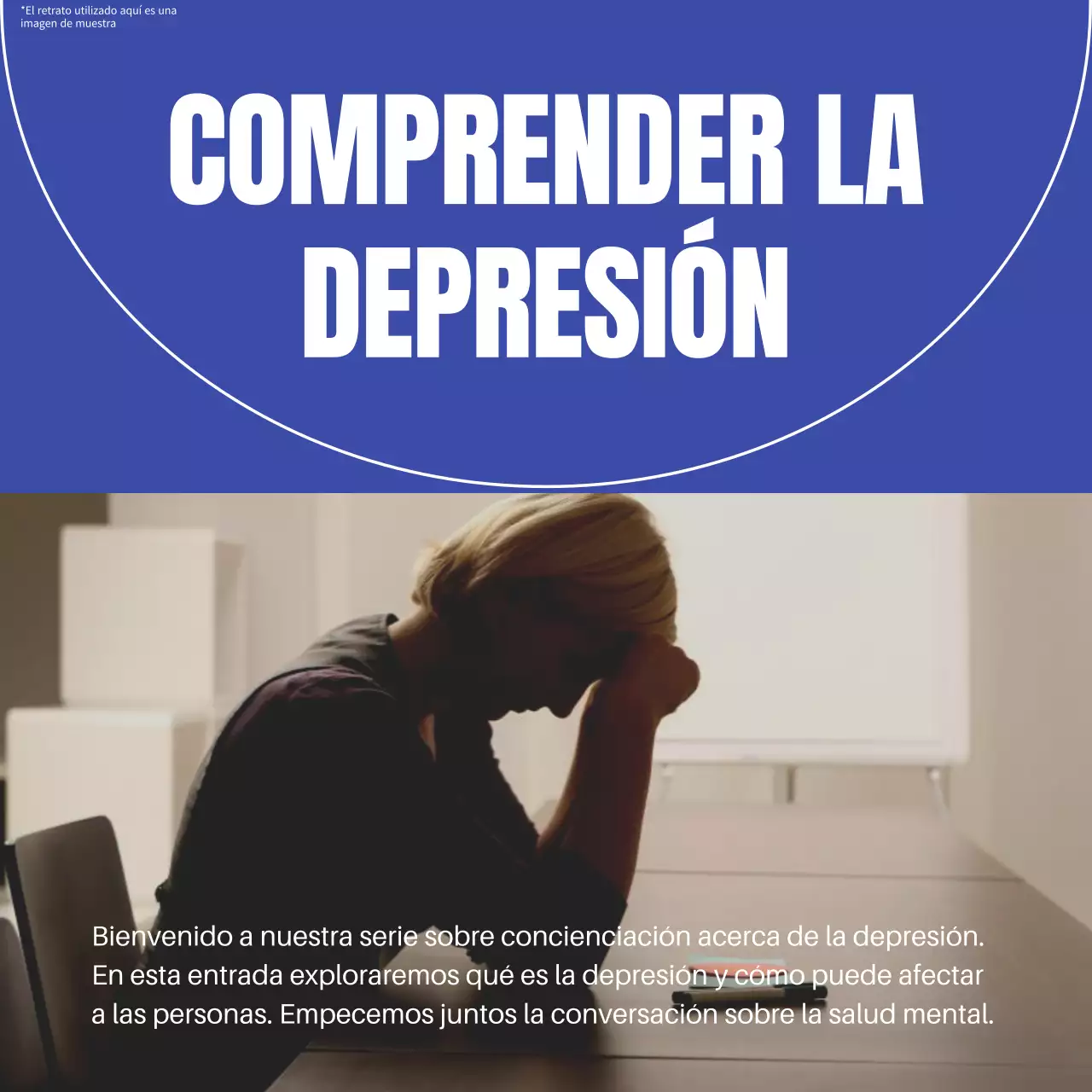 Azul y blanco moderno Comprender la depresión Introducción