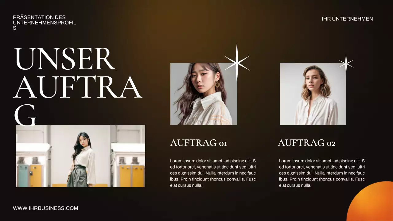 Orange und Braun Geschäftspräsentation