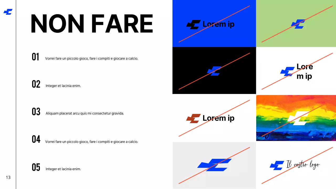 Bianco Blu Grassetto Tono freddo Pulito Linee guida dell'identità del marchio Istruzioni