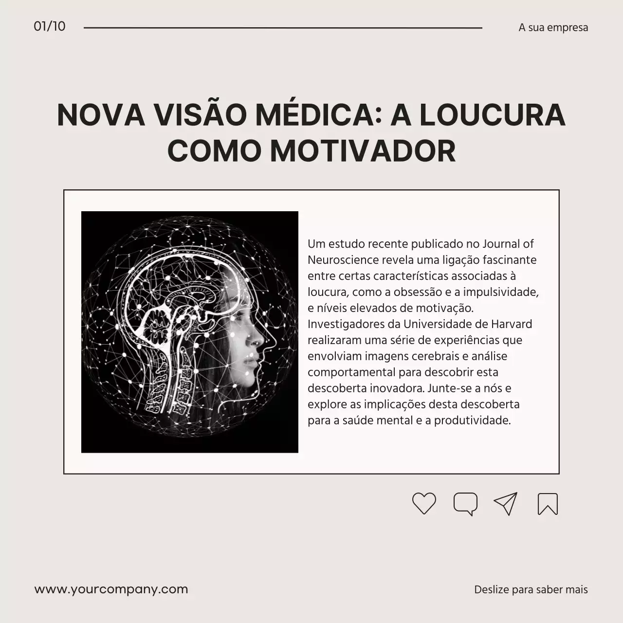 Promoção de blogue médico moderno em bege e preto