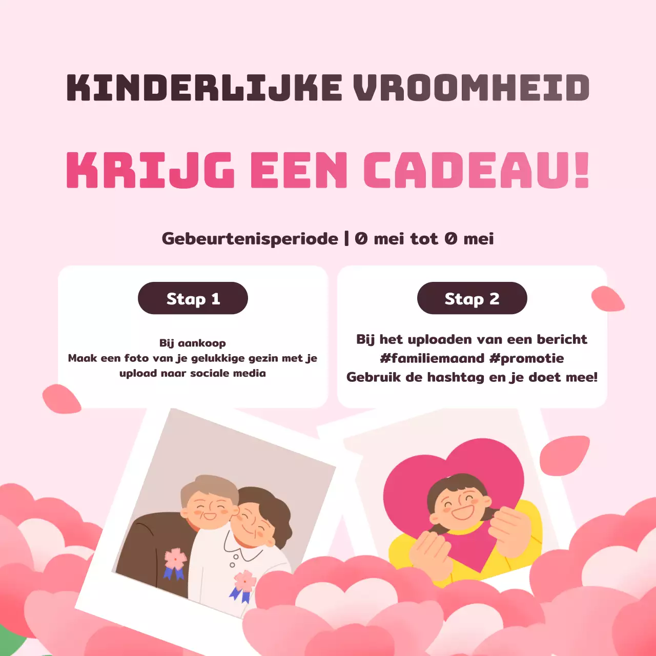 Promoot een roze en wit Moederdag-evenement