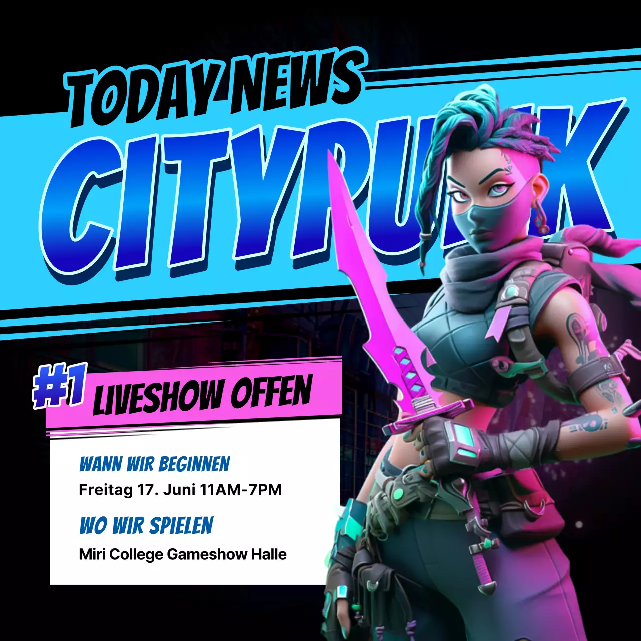 Neon und Boras Cyberpunk-Spiele-Nachrichtenbeiträge