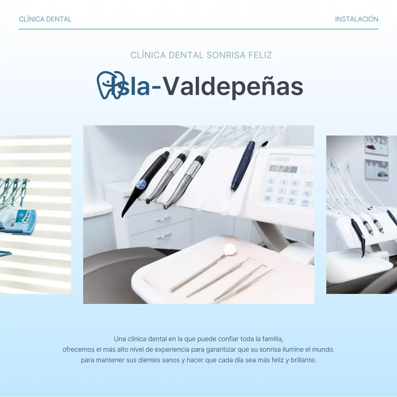 Promover la guía de información de las instalaciones hospitalarias para promover la odontología simple blanca y celeste