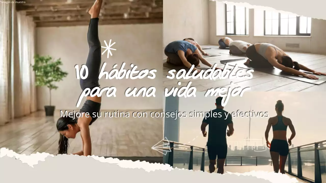 Blanco y Beige Hábitos Saludables Modernos Estilo de Vida Introducción