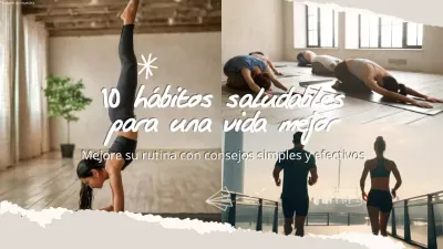 Blanco y Beige Hábitos Saludables Modernos Estilo de Vida Introducción