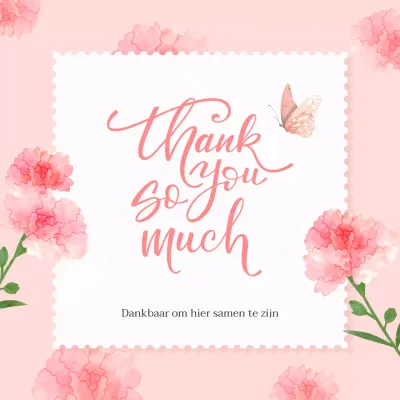 Een schattig roze en wit bedankje voor de maand november