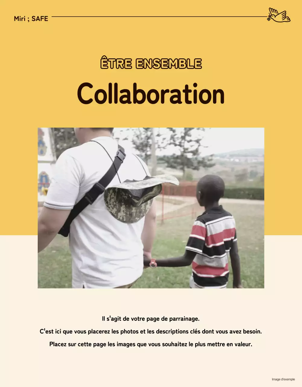 Un appel à l'action simple en jaune et beige