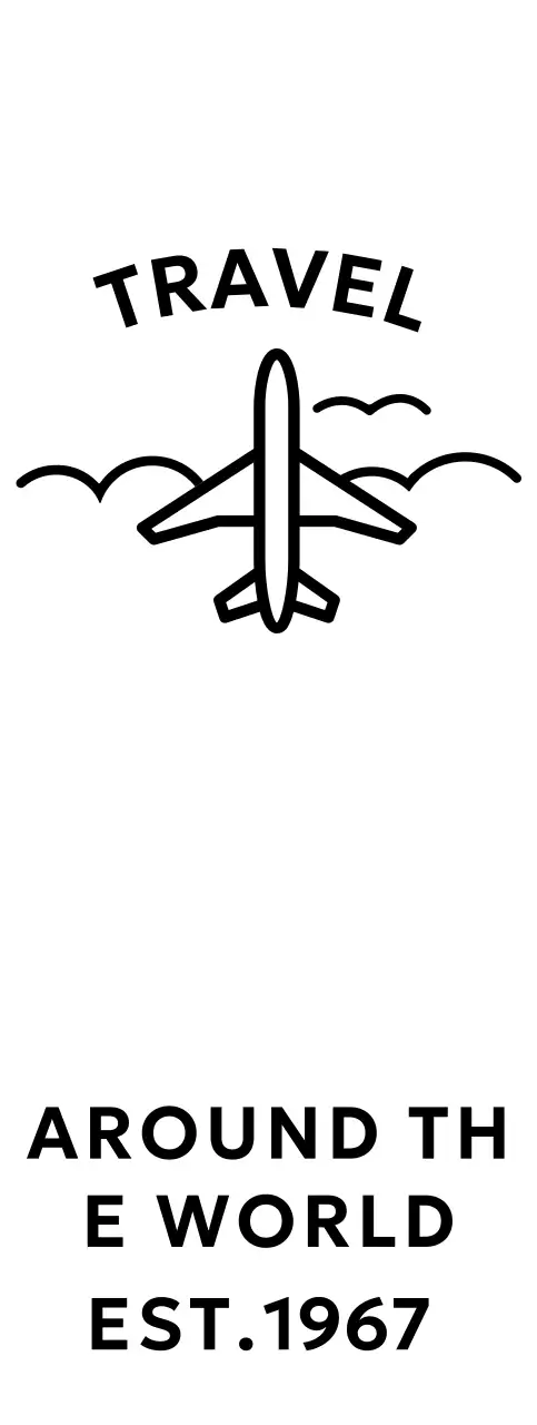 飛行機と雲のイラストが描かれたクールでシンプルな旅行代理店