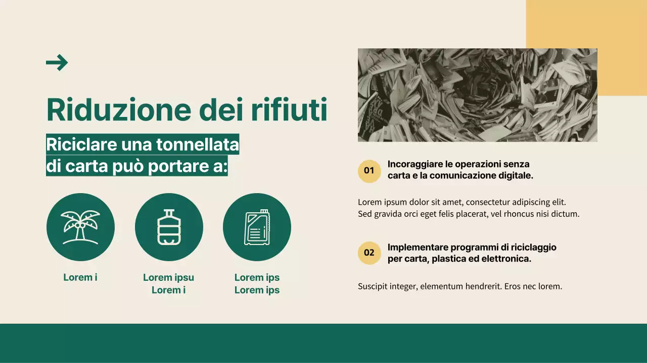 Verde e giallo Strategia di soluzioni sostenibili per le imprese semplici