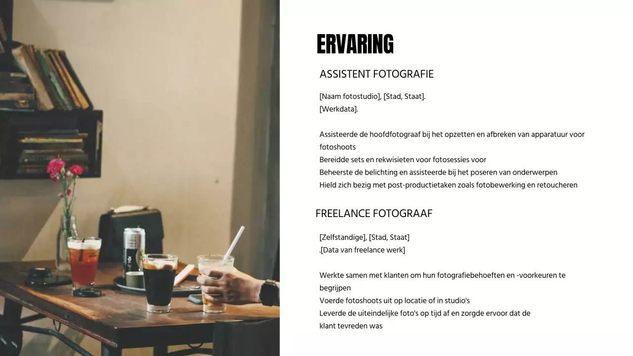 Zwart-wit moderne fotograaf introductie portfolio