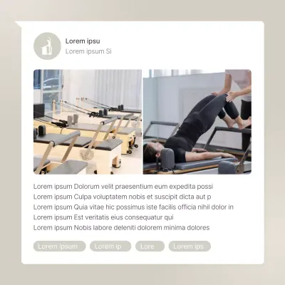 Een Modern Pilates Social Media Marketing Review in beige en geel