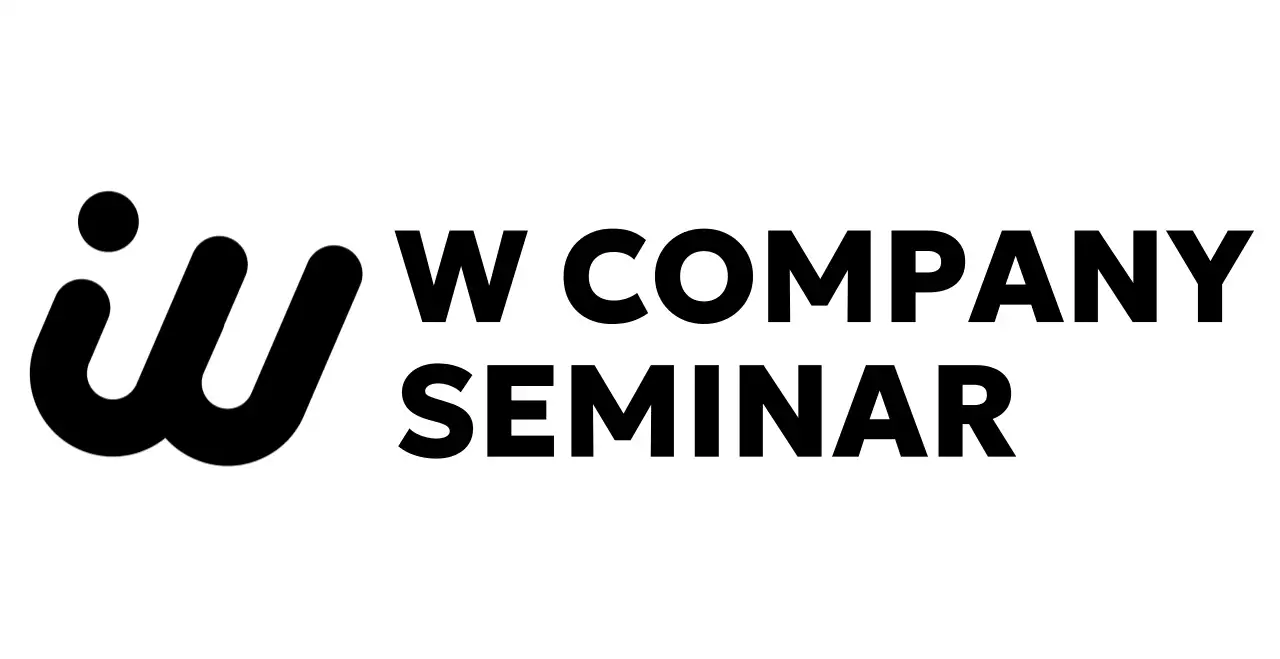 英文ロゴのある華やかな雰囲気の企業セミナー