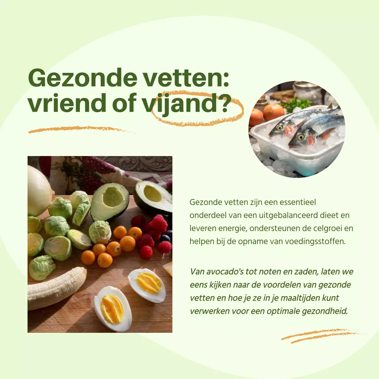 Groene en Oranje Moderne Gids voor Gezonde Voeding