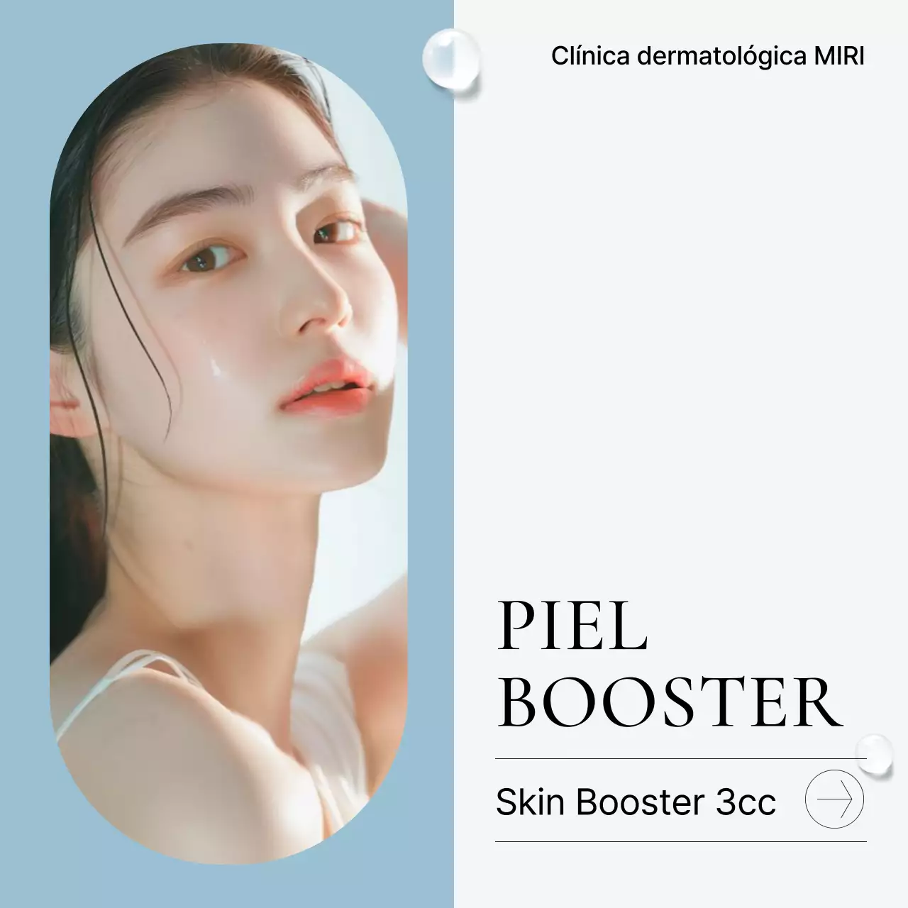 Dermatología sencilla en blanco y azul claro para promocionar la guía de información de procedimientos del hospital.