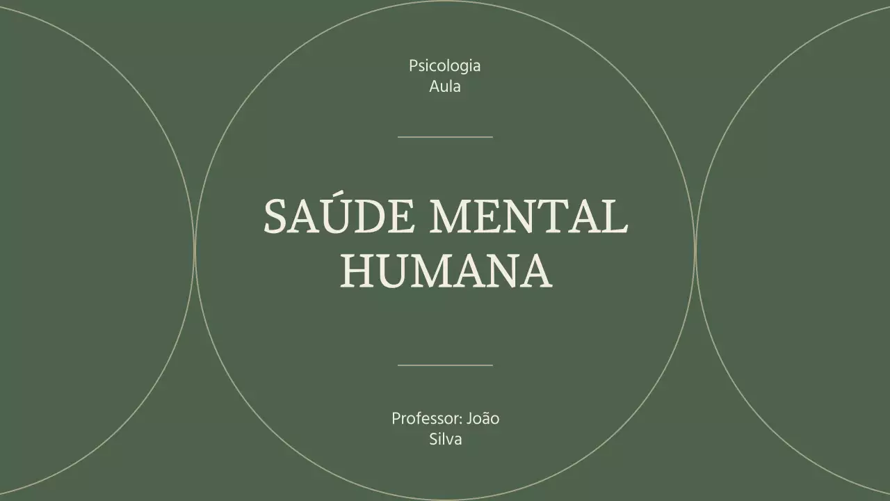 Verde e bege Elegante Material para palestras sobre saúde mental