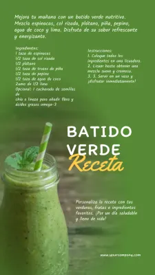 Receta de batido verde