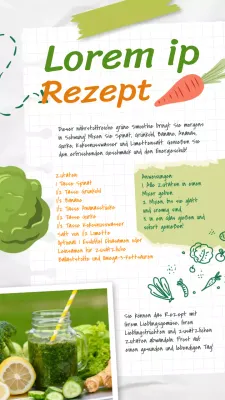 Grün und Braun Natürliches erfrischendes grünes Smoothie-Rezept