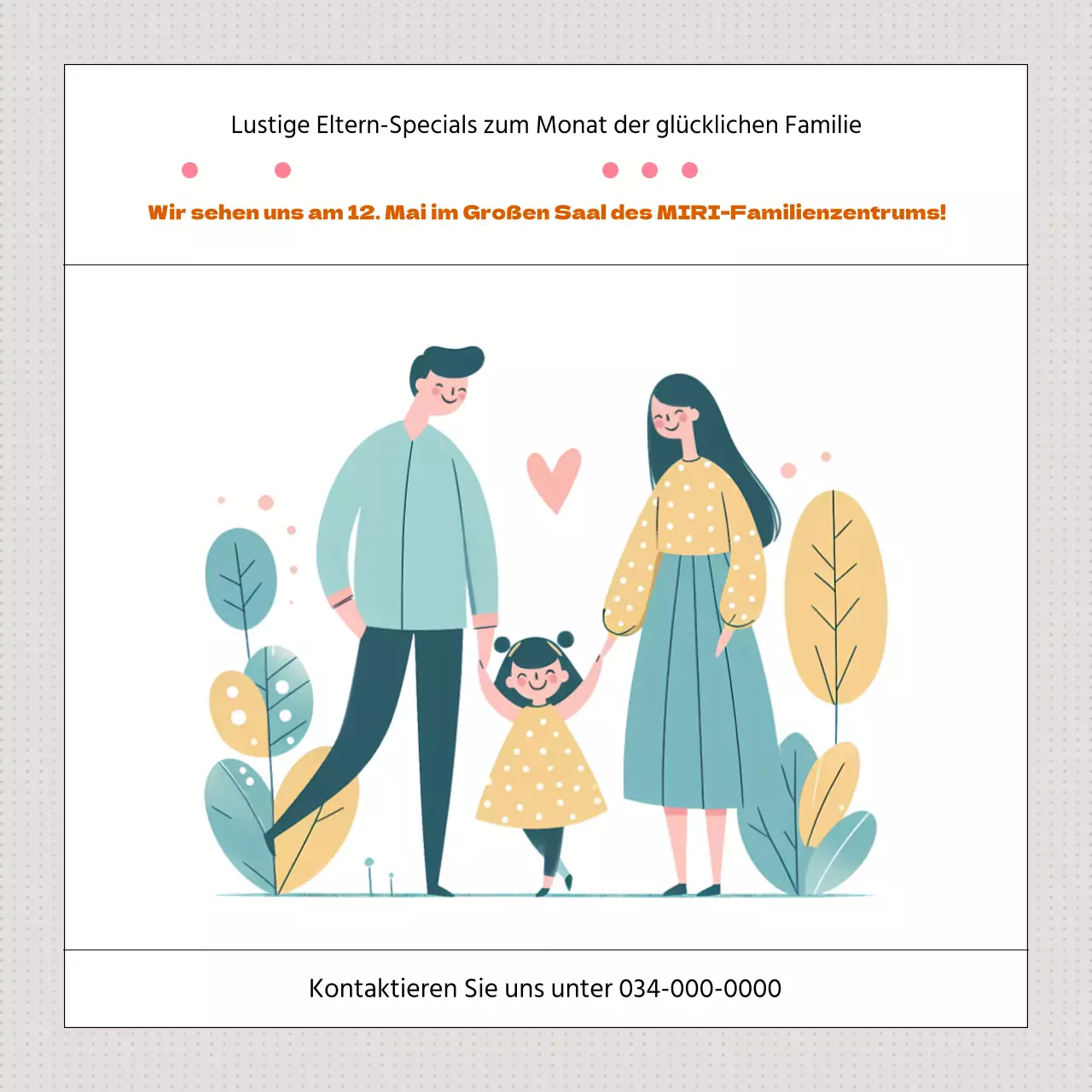 Förderung der elterlichen Erziehung mit einem modernen gelb-orangenen Monat der Familiengeschichte