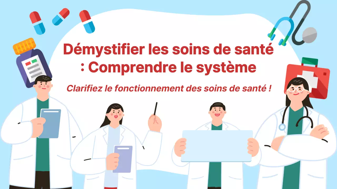 Guide d'explication des soins de santé modernes bleu et blanc