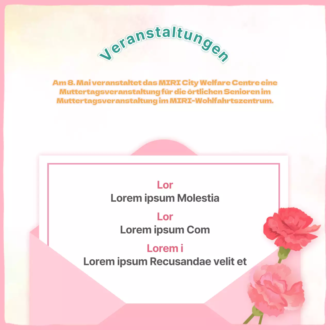 Förderung des freiwilligen Engagements zum rosa und gelben Muttertag