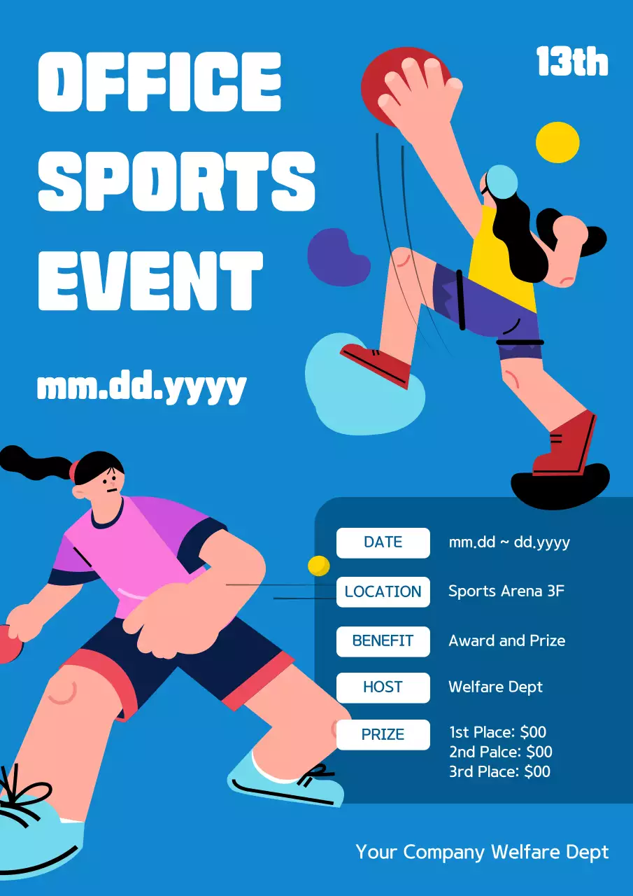 Blue Modern Sports Announcement Poster