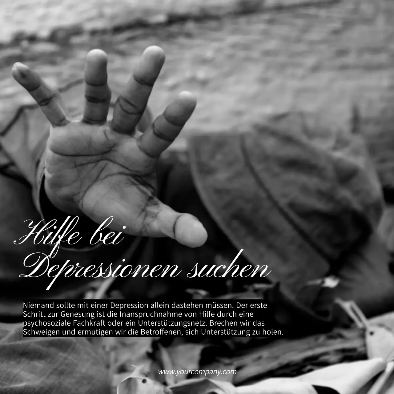 Schwarz und Weiß Trendy Mental Care Blog Promotion