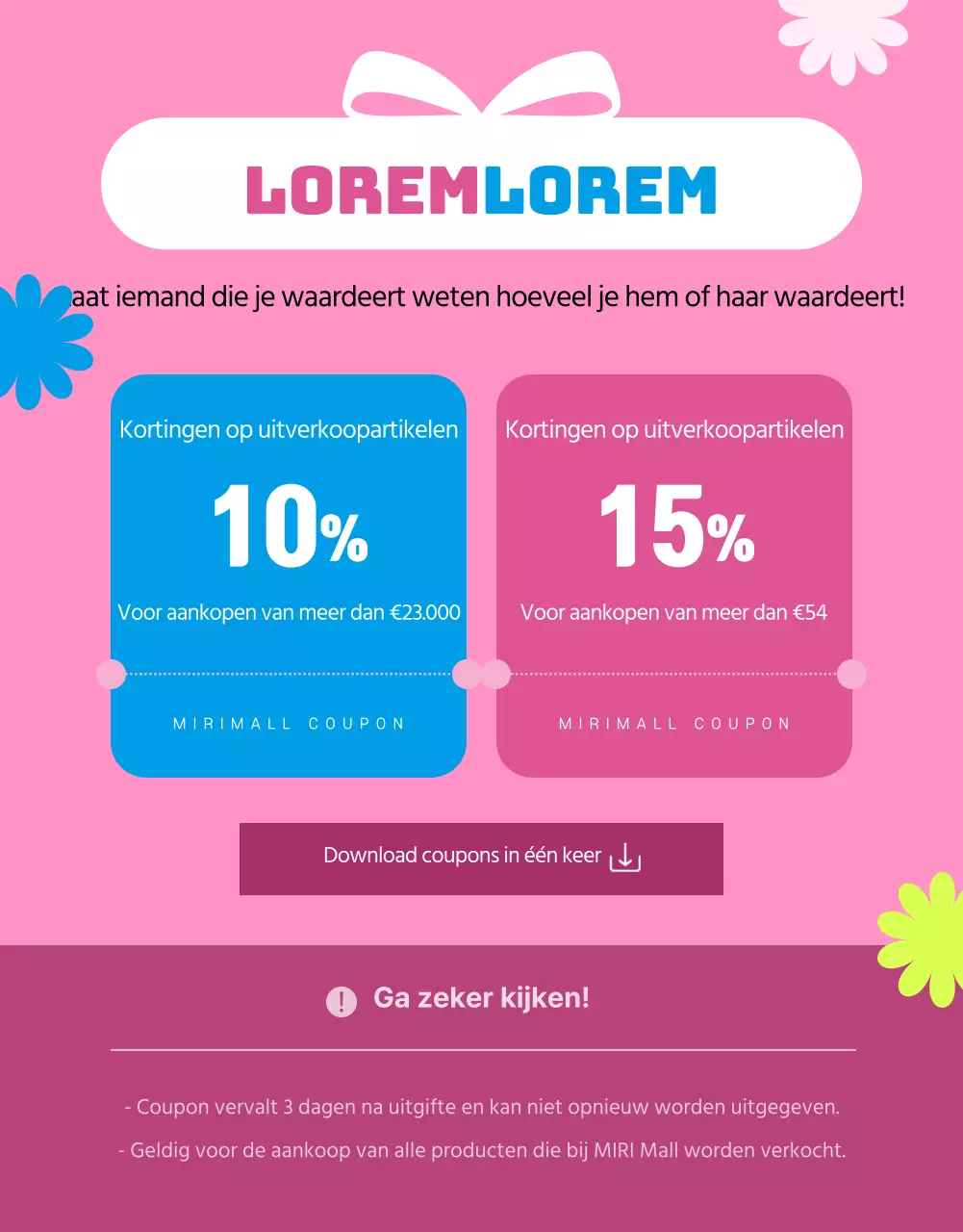 Promoot de Maand van het Gezin met een kitscherige blauwe en roze twist