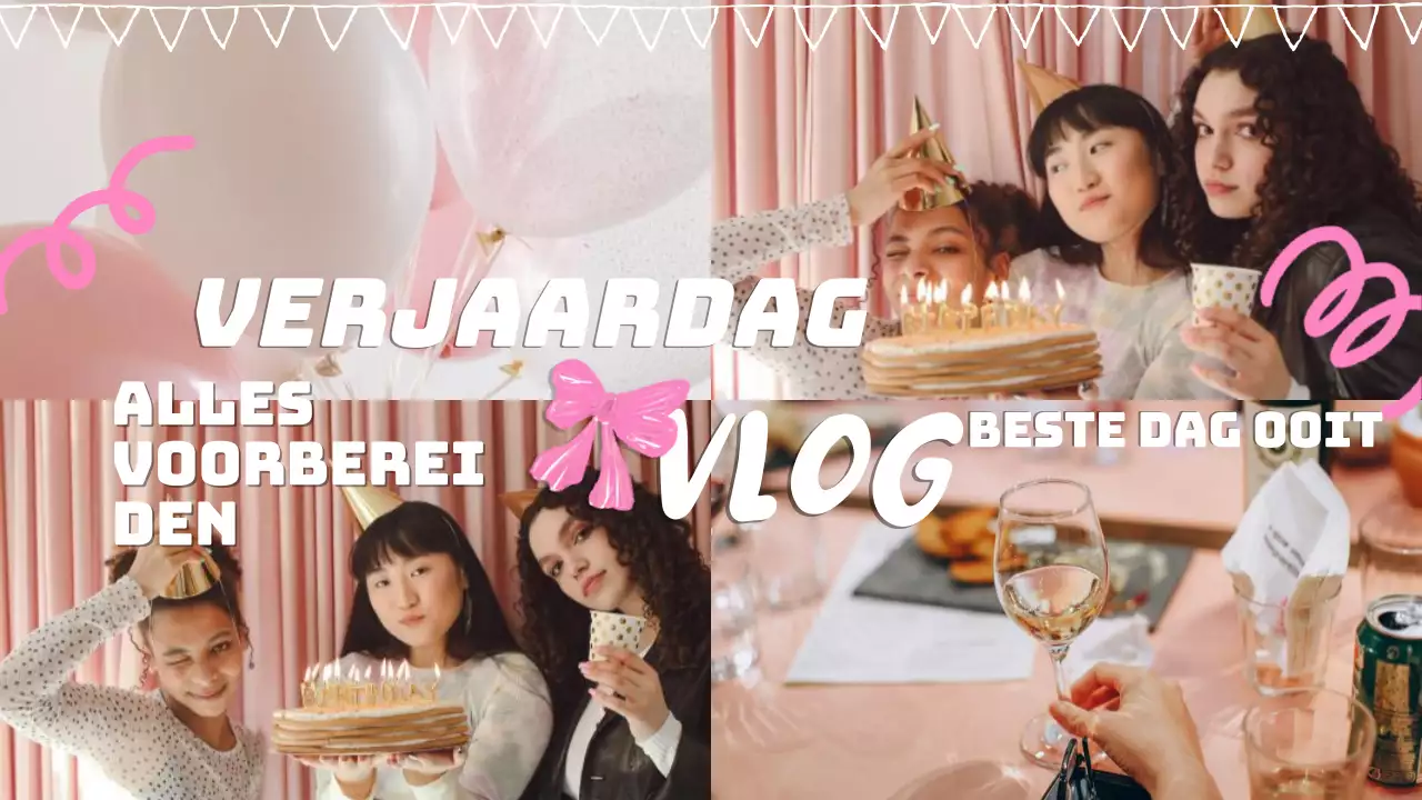 Roze eenvoudige verjaardagsvlog