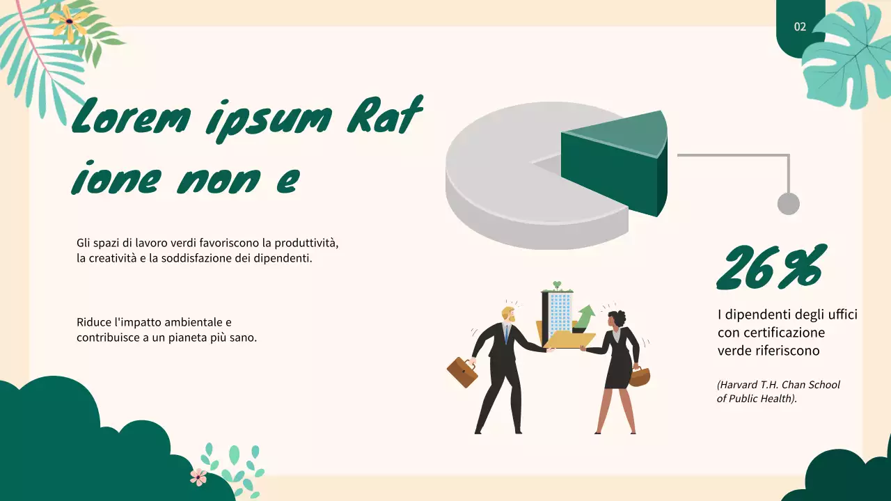 Strategia di spazio di lavoro aziendale verde naturale