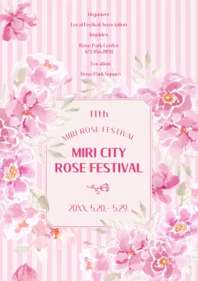 Pink Floral Festival Invitation Poster