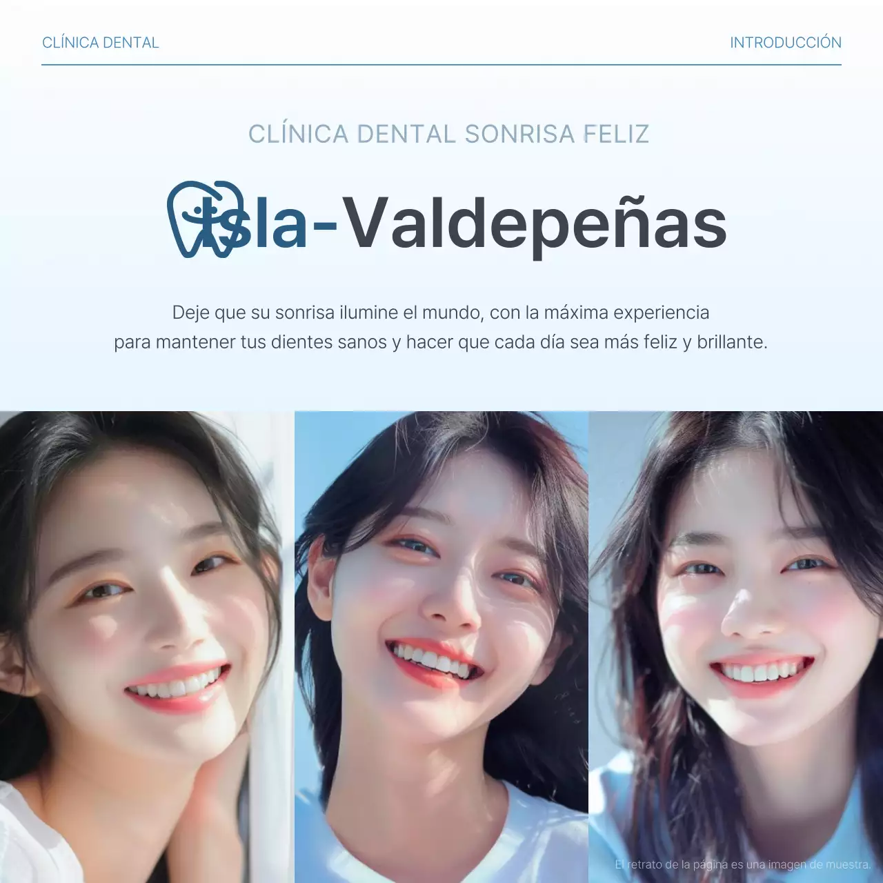 Promover la guía de información de las instalaciones hospitalarias para promover la odontología simple blanca y celeste