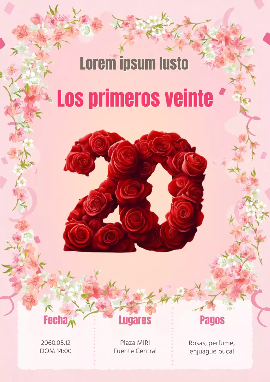 El clásico anuncio de la mayoría de edad en rojo y rosa